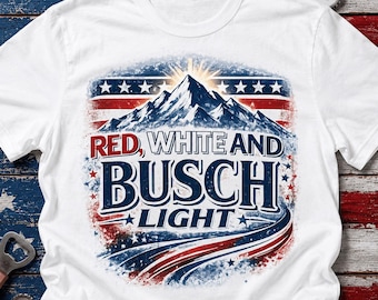 Rood wit en Busch Light png, 4 juli png, rood-witte Busch png, Amerika png, onafhankelijkheidsdag png, cadeau voor vaderlandsliefde png, geschenk 4 juli