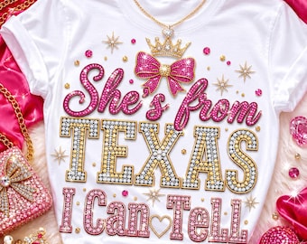 She’s From Texas I Can Tell PNG, Texas Independence Day PNG, Texas State PNG, Western Cowgirl Design, Texas Girl Sublimation