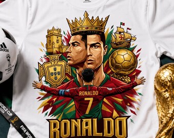 Ronaldo CR7-fan png, voetballegende sublimatieontwerp Portugal, WK Ronaldo 2026 png, shirt WK 2026, DTF-hittepers