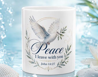 Peace I Leave With You dove mug | John 14:27 ceramic mug