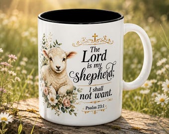 Innocence & Surrender to God Accent Coffee Mug | Religious Faith Scripture