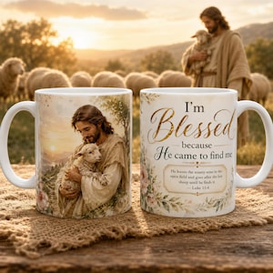 Christian Mug, Luke 15:4 Coffee Cup - Lost Sheep Scripture Reminder, Devotional Gift, Prayer Reflection