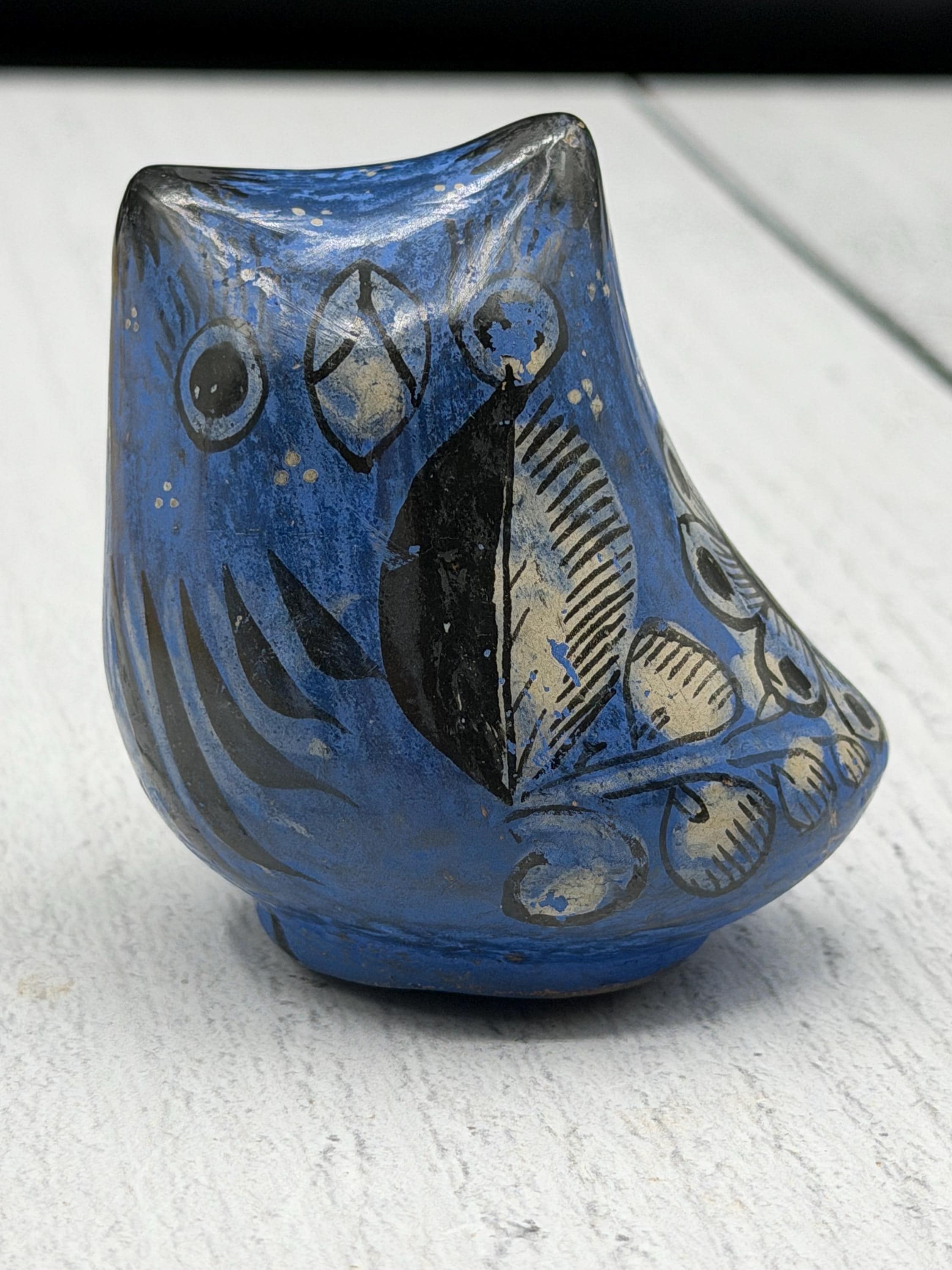 Tonala Mexican folk art pottery owl