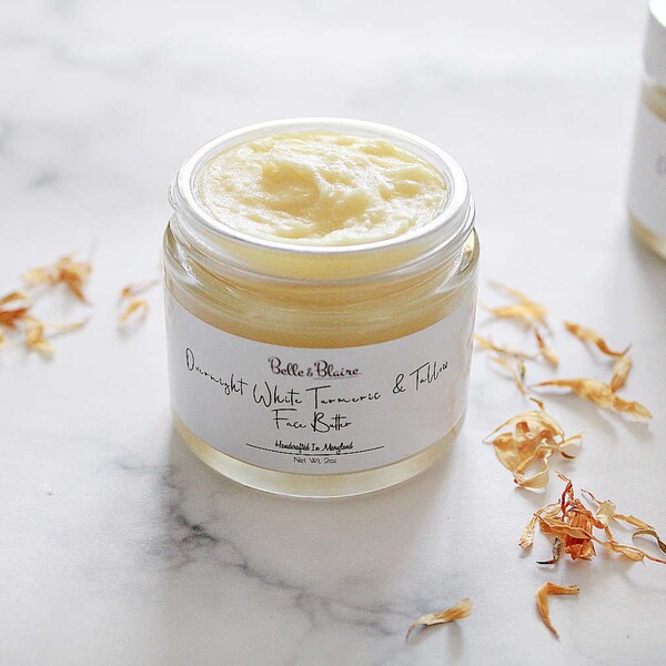 NEW- Overnight White Turmeric & Tallow Face Butter- Natural Skincare- Turmeric Butter- Natural Face Cream