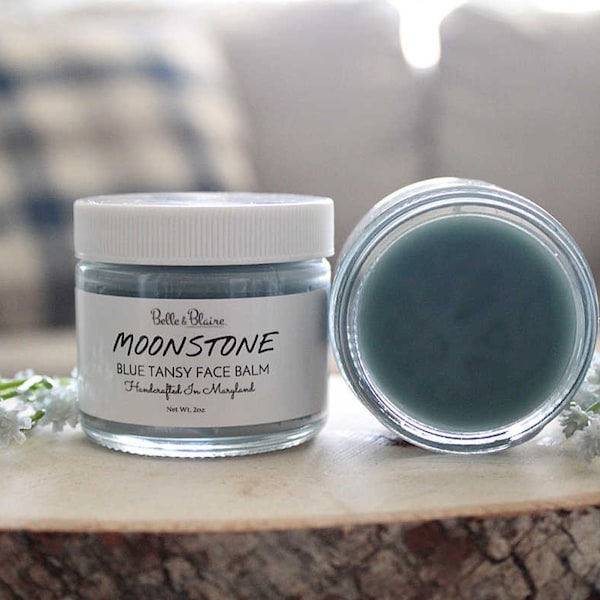 Moonstone Blue Tansy Face Balm- Natural Skincare- Vegan Formula- Zero Waste Skincare- Handmade Skincare- Cruelty Free- Natural Skincare