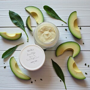Avocado Matcha Green Tea Facial Night Cream- Natural Skin Care- Vegan- Lightly Scented Cream- Plant Based- Handcrafted Skincare afbeelding 4