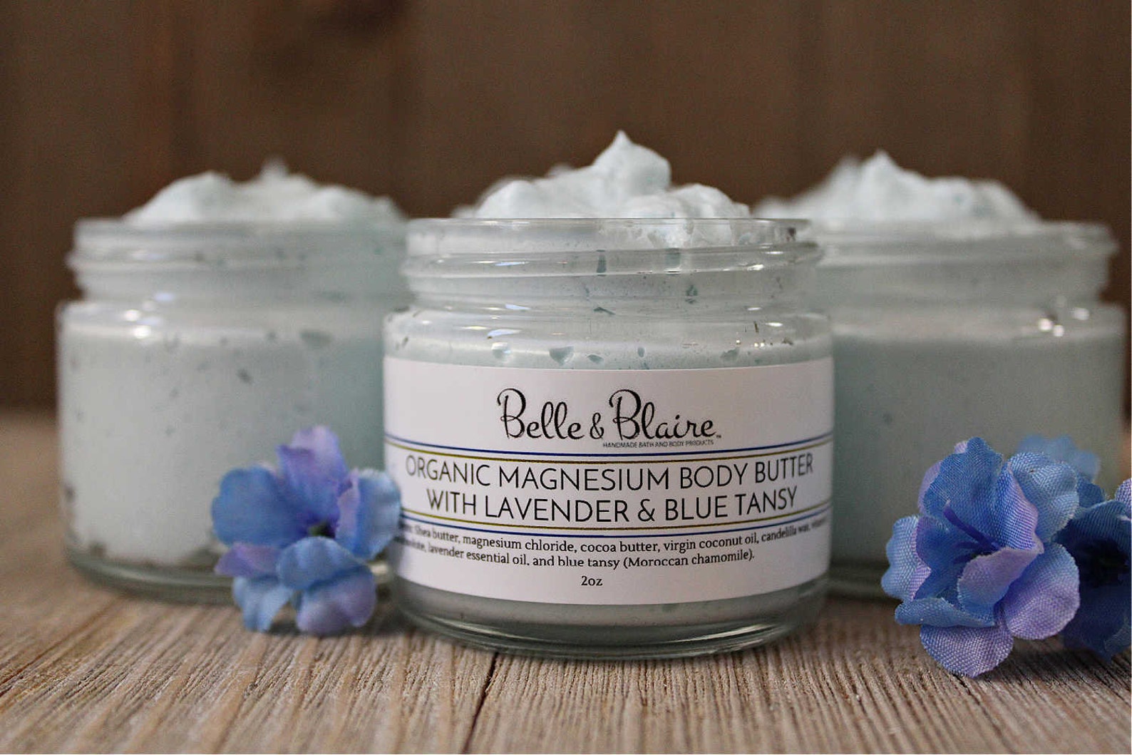 Organic Magnesium Body Butter with Lavender & Blue Tansy Self Etsy