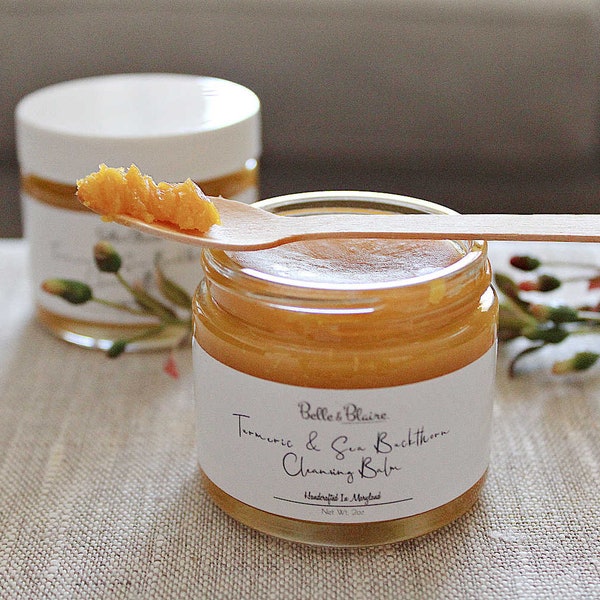 Turmeric & Sea Buckthorn Cleansing Balm- Natural Skincare- Makeup Remover- Emulsifier Cleansing Balm- Handmade Skincare- Plant Based