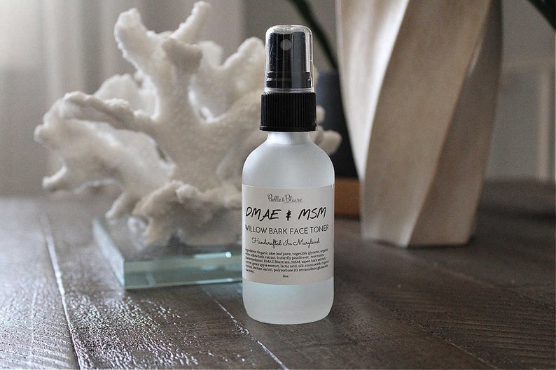 DMAE & MSM Willow Bark Face Toner Anti-Aging Firming Lifting Toner Vegan Formula Zero Waste Skincare Handmade Skincare Cruelty Free Bild 2