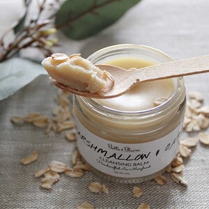 Marshmallow & Oats Cleansing Balm Natural Skincare Makeup Remover Emulsifier Cleansing Balm Handmade Skincare Plant Based image 4