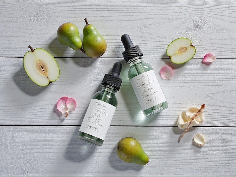 Prickly Pear & Rose Face Serum- Natural Skincare- Vegan Skincare- Handmade- Cruelty Free- Plant Based image 3