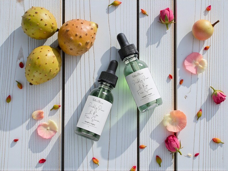 Prickly Pear & Rose Face Serum- Natural Skincare- Vegan Skincare- Handmade- Cruelty Free- Plant Based image 5