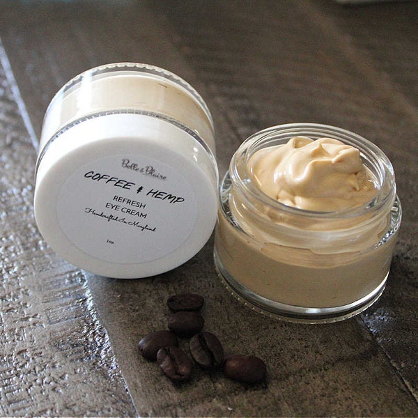 Coffee & Hemp Refresh Eye Cream- Soothing Eye Cream- Dark Circles- Under Eye Cream- Natural Skincare- Zero Waste Skincare- Handmade Cream