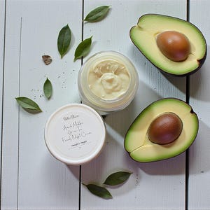 Avocado Matcha Green Tea Facial Night Cream- Natural Skin Care- Vegan- Lightly Scented Cream- Plant Based- Handcrafted Skincare afbeelding 2