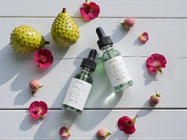 Prickly Pear & Rose Face Serum- Natural Skincare- Vegan Skincare- Handmade- Cruelty Free- Plant Based image 7