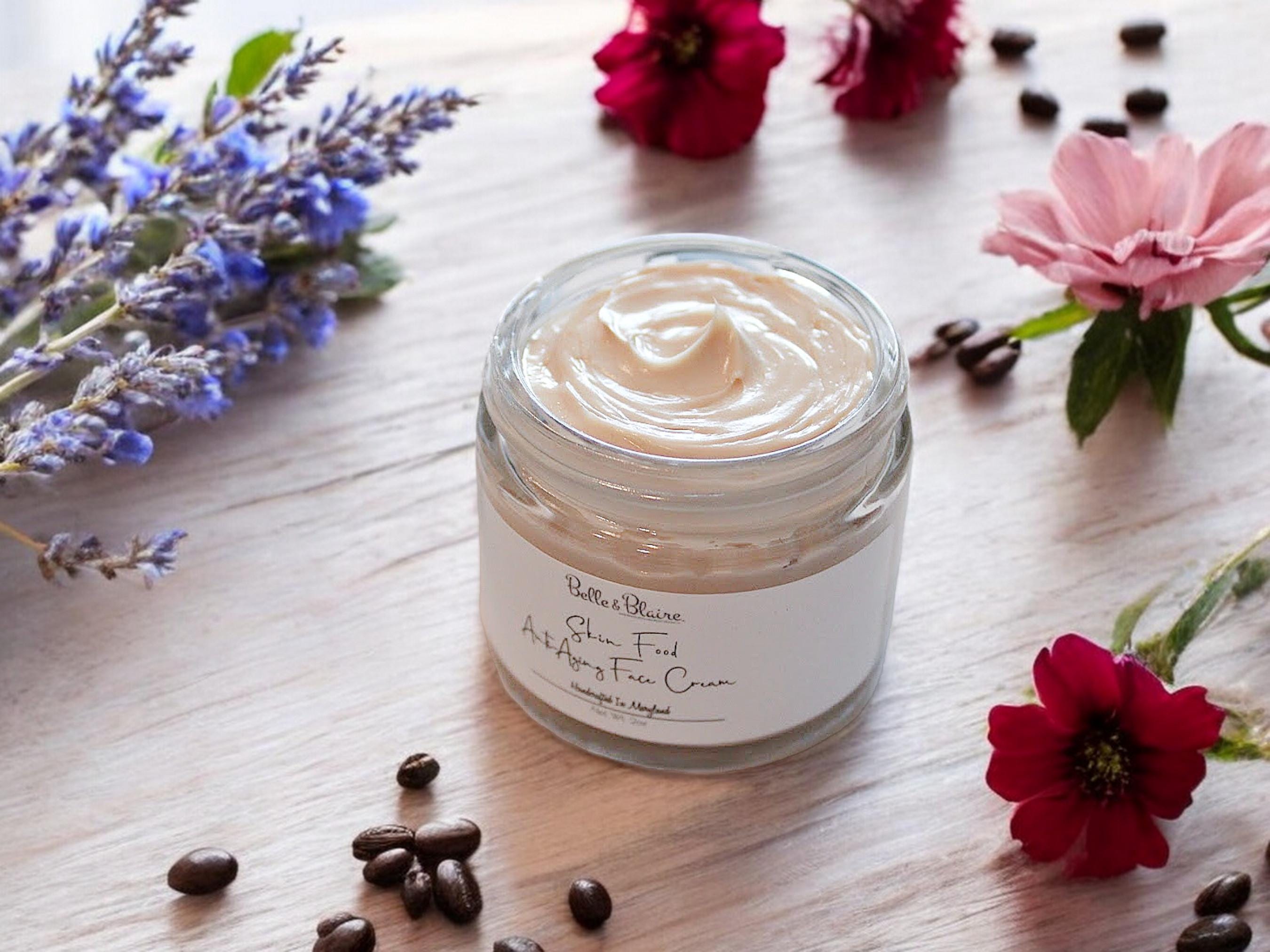 Best Seller! Skin Food Anti-Aging Face Cream- Natural Skin Care- Zero Waste Skincare- Handmade Face Cream- Gift for Mom