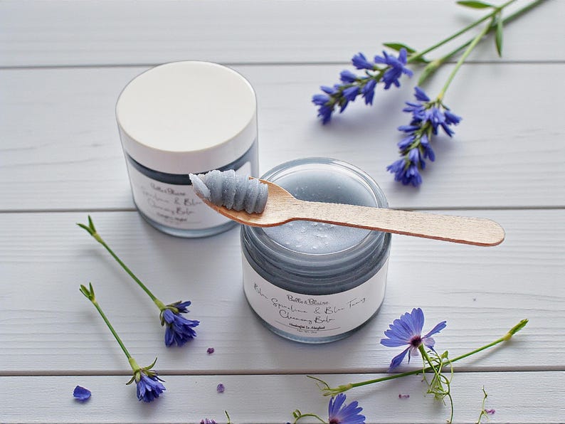 Blue Spirulina & Blue Tansy Cleansing Balm – Natural Makeup Remover immagine 1