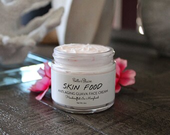Skin Food Anti-Aging Guava Face Cream- Natural Strawberry Guava Scent- Extra Moisturizing Formula- Plant Based Skin Care- Handmade Skincare