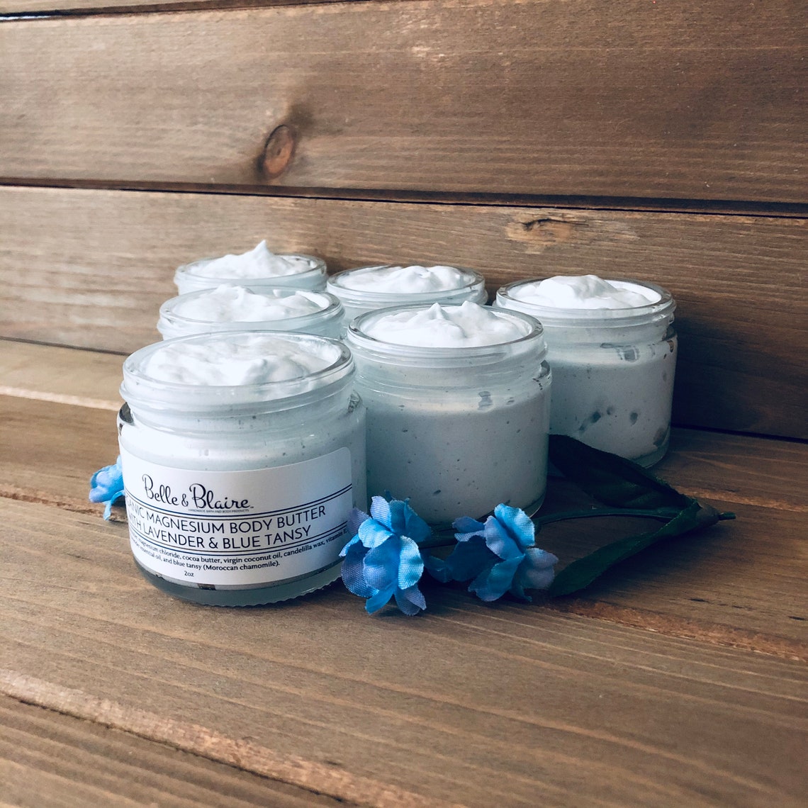 Organic Magnesium Body Butter with Lavender & Blue Tansy Self Etsy
