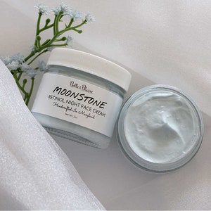 Moonstone Retinol Night Face Cream- Gentle Formula- Natural Skin Care- Natural Facial Moisturizer- Handmade Skincare- Gift for Mom