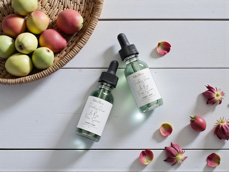 Prickly Pear & Rose Face Serum- Natural Skincare- Vegan Skincare- Handmade- Cruelty Free- Plant Based image 4