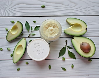 Avocado Matcha Green Tea Facial Night Cream- Natural Skin Care- Vegan- Lightly Scented Cream- Plant Based- Handcrafted Skincare