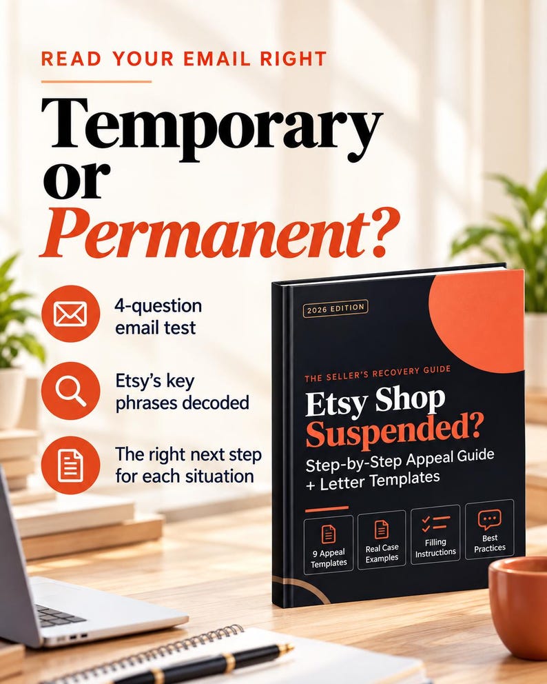 Etsy Shop Suspended Appeal Guide 2026 | 9 Appeal Letter Templates ...