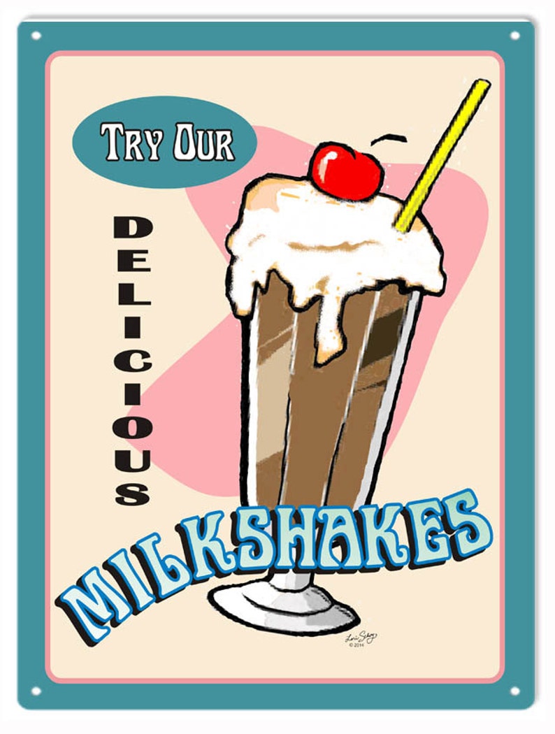 MILKSHAKE SIGN Try Our Delicious milkshake Kitchen Decor Etsy