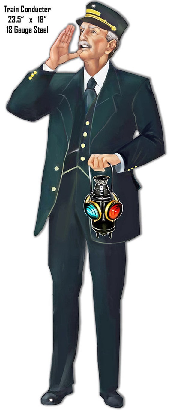 TRAIN CONDUCTOR All Aboard. Nostalgic Laser Cut Out 18 Etsy