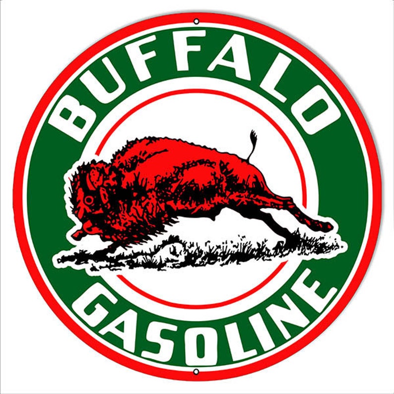 BUFFALO GASOLINE Buffalo Gasoline Motor Oil Sign. Nostalgic Etsy