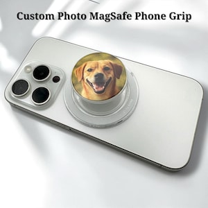 Support de téléphone photo personnalisé, support magnétique MagSafe Tok personnalisé, support de téléphone avec photo personnalisée, support magnétique détachable, joli cadeau personnalisé