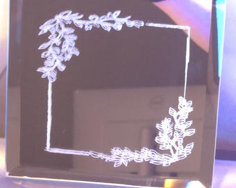 Personalized Botanical Frame Mirror | Custom Engraved Mirror | Family Name Mirror | Wedding Gift | Housewarming Gift | Floral Border Mirror