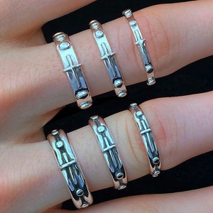 Sterling Silver Rosary Ring, Prayer Ring, First Communion Ring, Meditation Ring Handmade in Solid Sterling Silver in 2 Designs and 3 Widths
