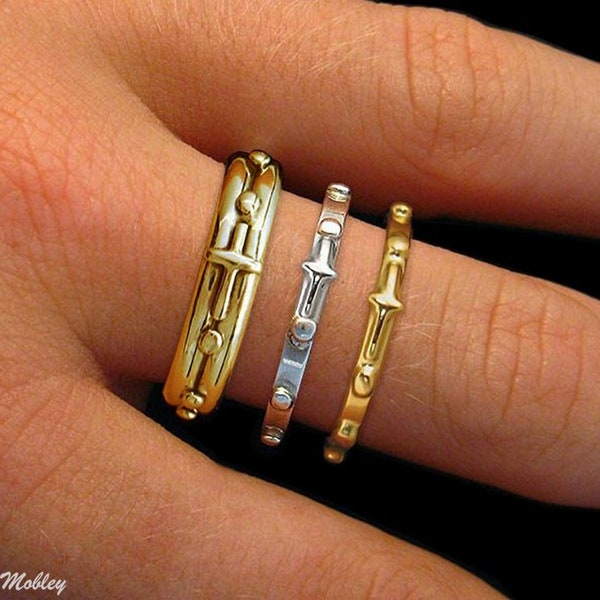 Gold Rosary Ring, Prayer Ring, First Communion Ring, Meditation Ring Handmade in 14kt Gold