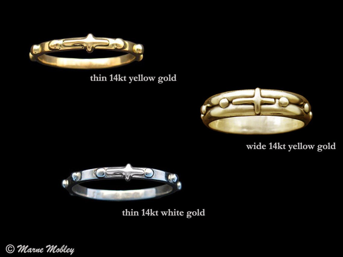 Gold Rosary Ring Prayer Ring First Communion Ring Etsy