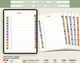 Cuaderno digital Goodnotes, Notability con hipervínculos, plantillas para tomar notas en iPad, notas Cornell, planificador estudiantil, cuadrícula de líneas punteadas, diario digital