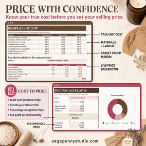 Etsy Seller Spreadsheet | Excel + Google Sheets | Order Tracker, Inventory, Pricing and Profit Dashboard image 6