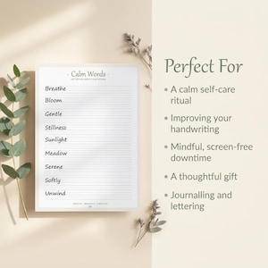 Printing Practice Workbook | Printable Handwriting Practice for Adults | 30 Page Trace & Write Alphabet and Words | Instant Download PDF imagen 6