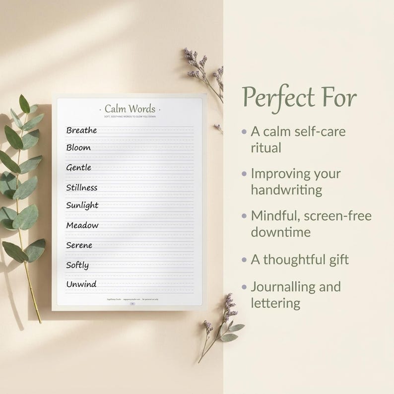 Printing Practice Workbook | Printable Handwriting Practice for Adults | 30 Page Trace & Write Alphabet and Words | Instant Download PDF imagen 6