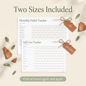 Monthly Habit Tracker Printable Landscape | 18 Habit & Routine Trackers | Fillable PDF + A4 and Letter | 30 Day Challenge | Instant Download image 5
