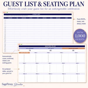 Ultimate Wedding Planner Spreadsheet, Excel and Google Sheets, Budget Tracker and Guest List image 7