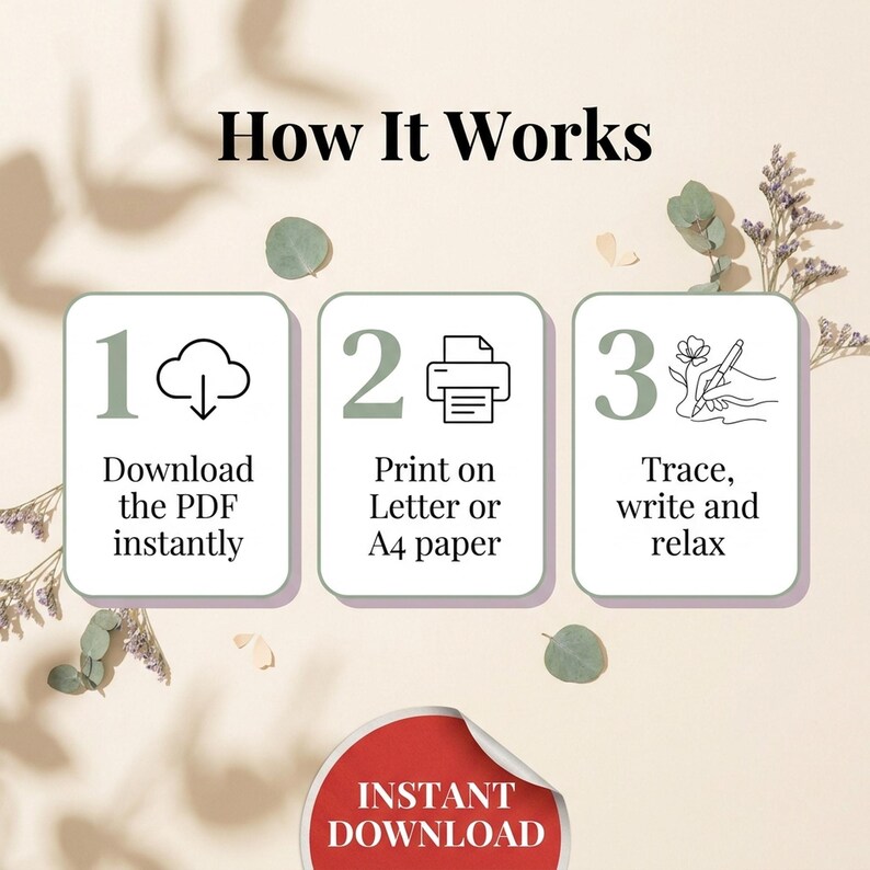 Printing Practice Workbook | Printable Handwriting Practice for Adults | 30 Page Trace & Write Alphabet and Words | Instant Download PDF imagen 9