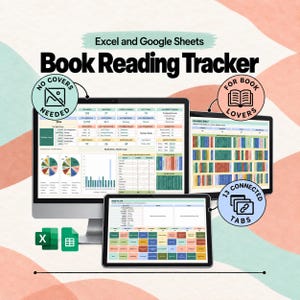 Buch-Tracker-Tabelle (Excel, Google Sheets) | Lese-Tracker | Leseliste | TBR-Tracker | Buchtagebuch | Serien-Tracker | Virtuelles Bücherregal