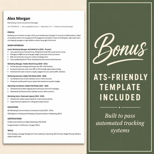 Modelo de currículo moderno em Word, pacote de modelos de CV, carta de apresentação, currículo compatível com ATS, editável no Google Docs, imprimível, download instantâneo imagem 7