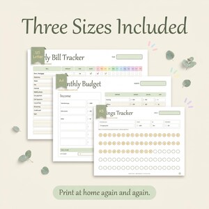 Bill Payment Tracker Printable | 19 Bill & Budget Trackers | Fillable PDF Letter A4 A5 | Yearly Monthly Bill Organizer | Instant Download image 6