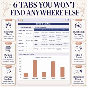 Ultimate Wedding Planner Spreadsheet, Excel and Google Sheets, Budget Tracker and Guest List image 6