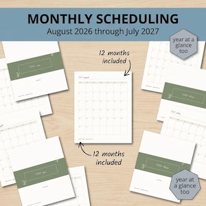 Bearbeitbare Canva-Vorlage für den Homeschooling-Planer, Stundenplan mit Schleife + Unterrichtspläne für mehrere Kinder, Anwesenheitsliste, Wochen- und Monatsplanung zum Ausdrucken Bild 4