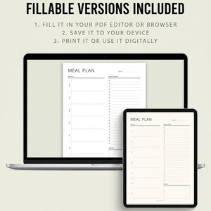 Wekelijkse maaltijdplanner met boodschappenlijst, afdrukbare maaltijdplansjabloon, invulbare pdf, menuplanner, A4 A5-briefhelft, organisator maaltijdvoorbereiding afbeelding 8