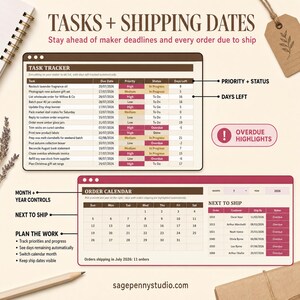 Etsy Seller Spreadsheet | Excel + Google Sheets | Order Tracker, Inventory, Pricing and Profit Dashboard image 8