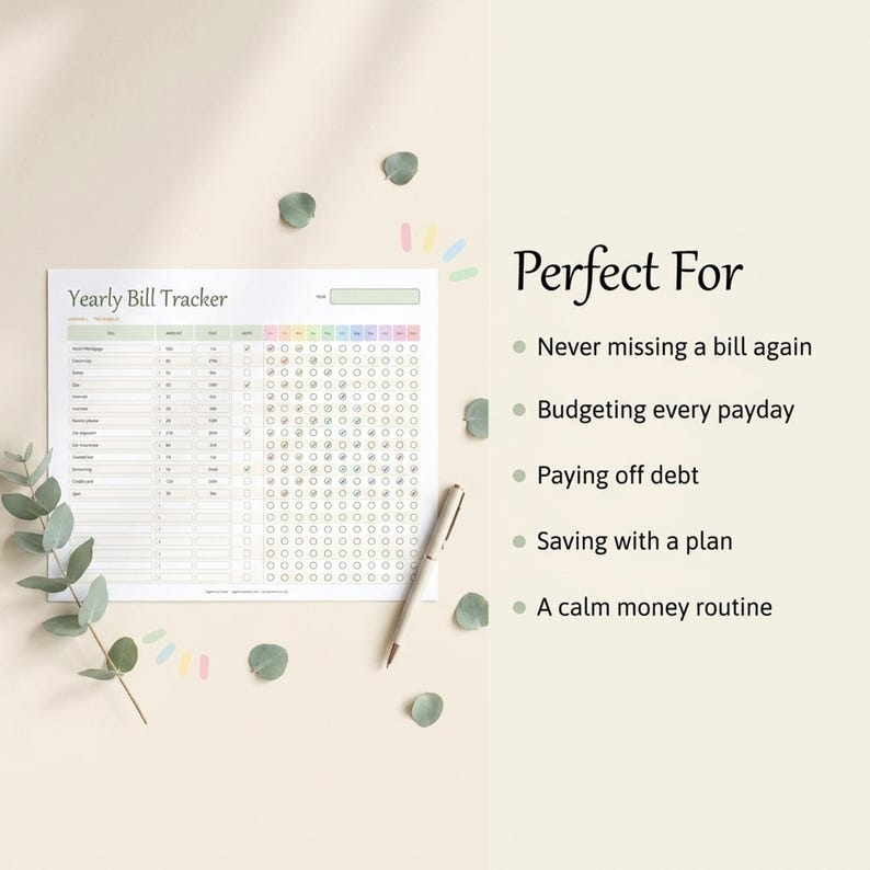 Bill Payment Tracker Printable | 19 Bill & Budget Trackers | Fillable PDF Letter A4 A5 | Yearly Monthly Bill Organizer | Instant Download image 8